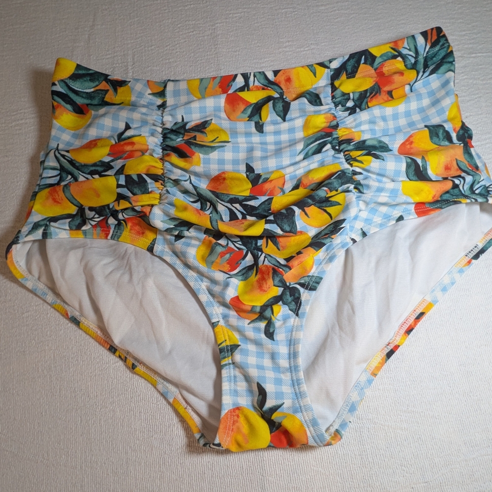 Torrid Blue and Orange High-Waisted Bikini Bottom